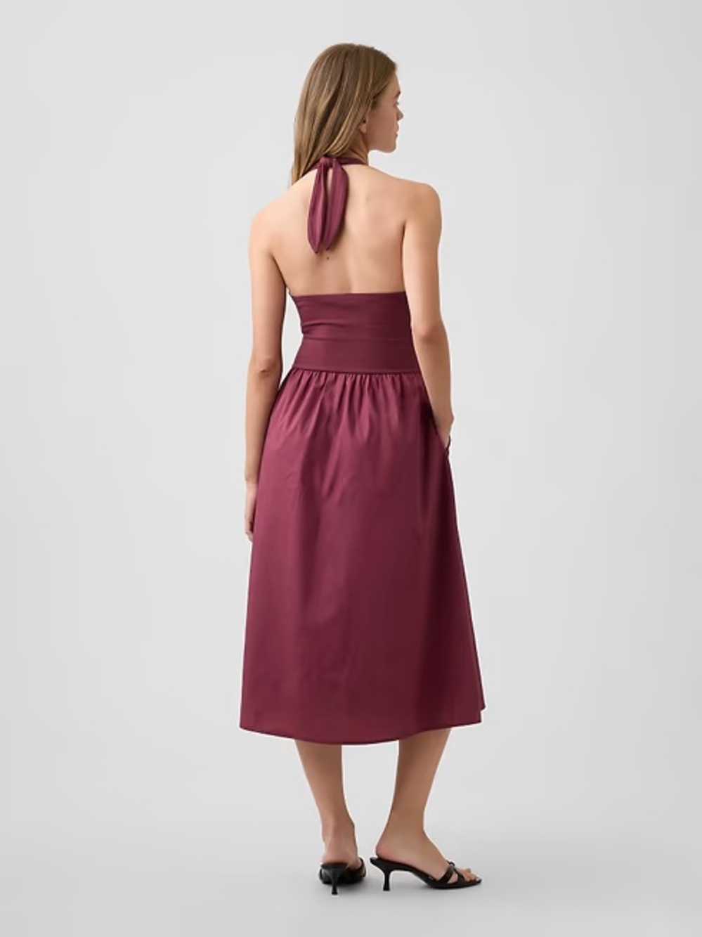 GAP Halter Plum Midi Dress Size Small